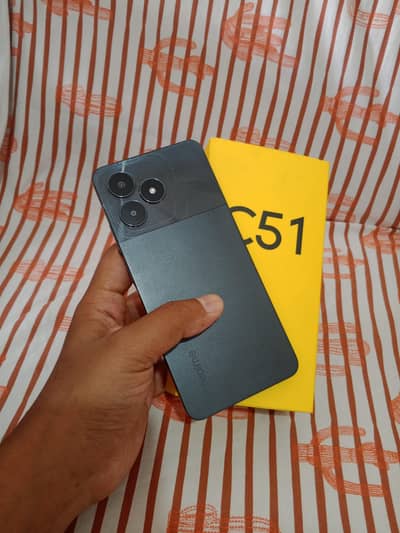 Realme c51 4/128 with box seald protector crack