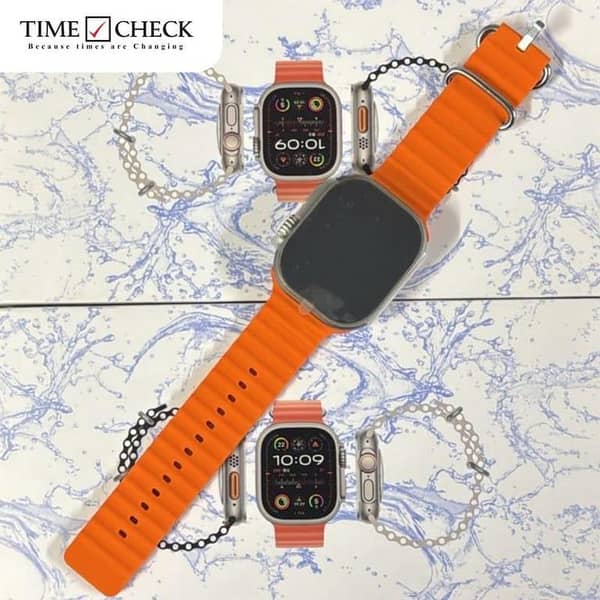 Apple Logo VARIENT Original 49mm AMOLED Display Smart Watch with Vibrant Orange smart watch Ocean Band smartwatch Titanium Finish SMART WATCH