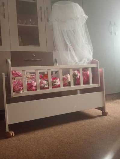 wooden baby cot