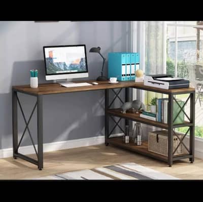 Modern Wooden Computer Desk With Metal Frame Perfect  Office or Study