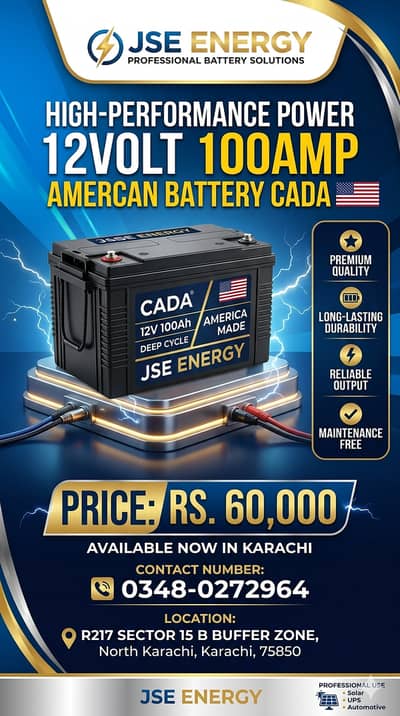 Lithium 12V 100Ah American Battery - High Performance