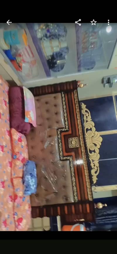new king size bed 2 table ek dressing 1 king size mattress total 80000