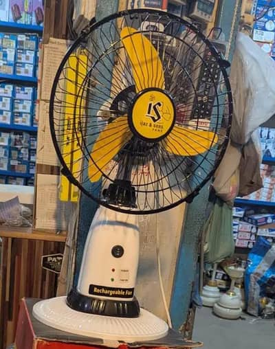 Charging Fan 12 Volt DC Rechargeable Fan 3 Hours Backup Size 14