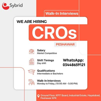 We are hiring Customer Relations Officers for Peshawar Office