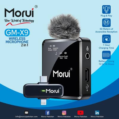 Morui Wireless Microphone 2-in-1 GM-X9