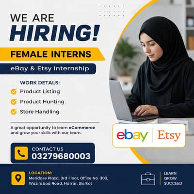 Urgent Hiring Female Internship – eBay & Etsy (Office Based)