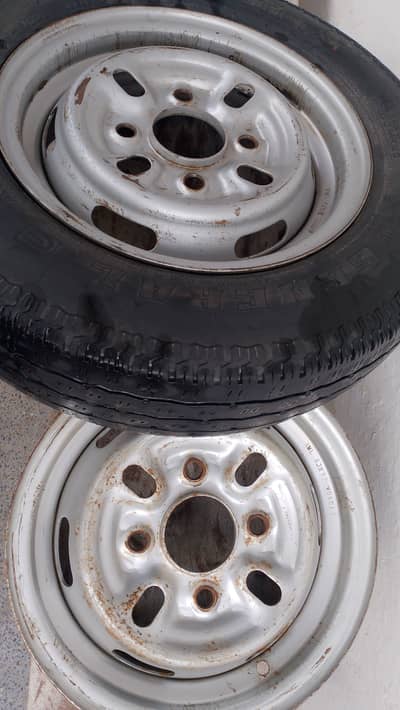 Tyre 145R12C with Rim12"mehran  03314368609