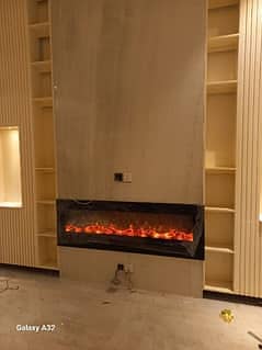 unique electric and gas fireplace.