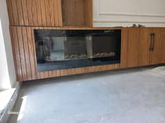 unique electric and gas fireplace.