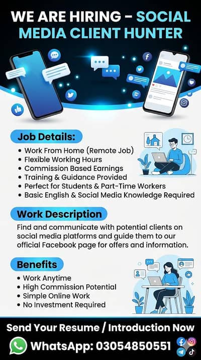 Social Media Client Hunter ( Work From Home )