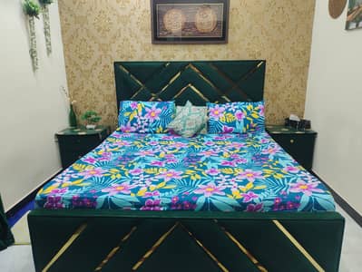 Almost new Bed and side tables slightly used