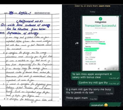 Handwriting Assignment, Typing And Data Entry job Available