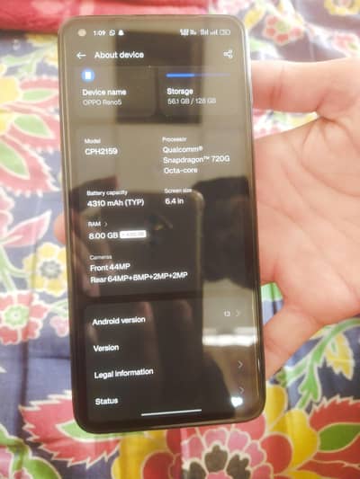 mobile modal oppo reno 5