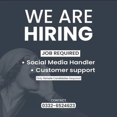 Social Media Handler & Customer Support (Female Only)