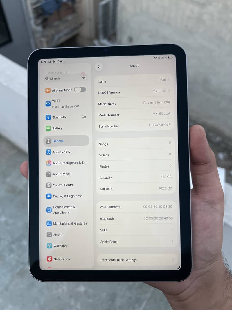 Apple iPad Mini 7 Pro 128GB WiFi | 100% Battery | 10/10 8