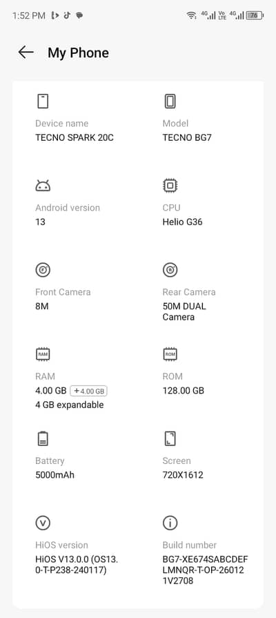 Tecno Spark 20C 8/128 phone or daba hai