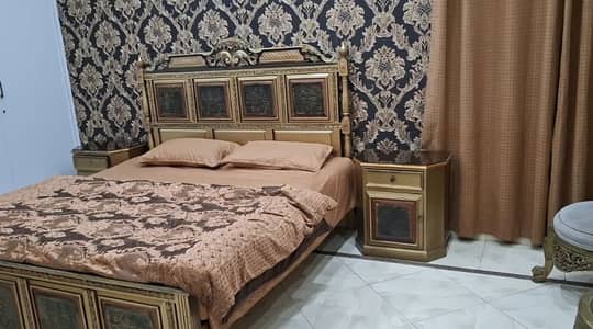 Double Bed with side table and dressing table