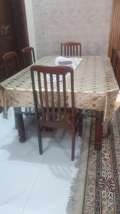 6 seater dining wood