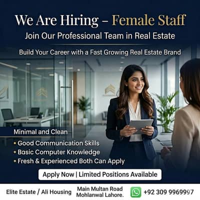fresh job available for female staff