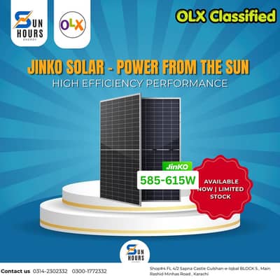 Jinko 585W/615W N-Type Bifacial Tier-1 Solar Panels - A Grad