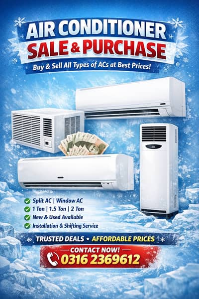 All ac availabl / Old AC / Used AC / Window AC / Split AC Purchaser