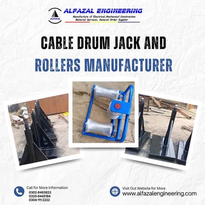Cable Drum Jack. rollers. and clamps for MV LV non Magnatic material