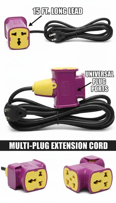 Branded Multi plug extension lead