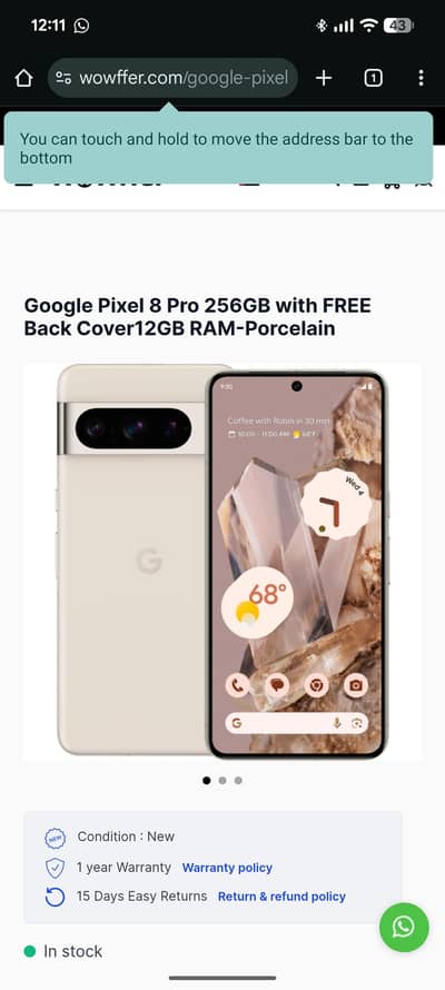 Google pixel 8 pro new 12/256  nonpta  only phone