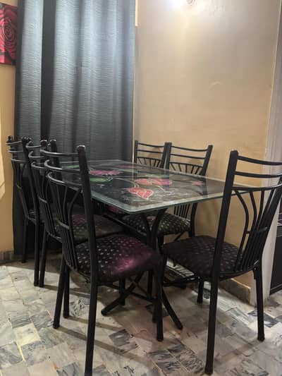 Dining table with chair glass