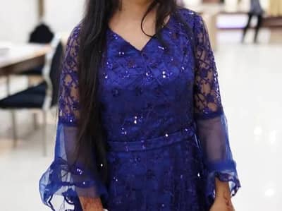 Royal Blue Sequin Maxi Dress – Party Wear / Wedding Dress for Women