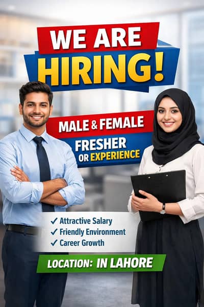 Urgent Hiring Male And Female