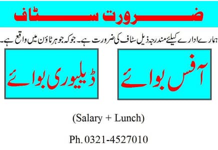 Need Delivery boy & Helper