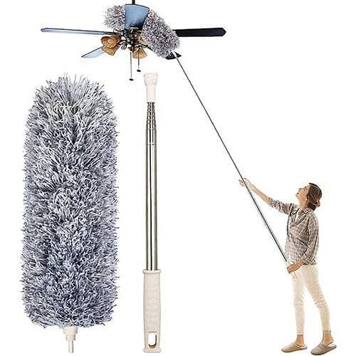 Flexible Grey Duster Mop With Long Rod