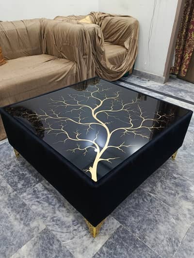 Glass-Top Centre Table (3 × 3 ft)