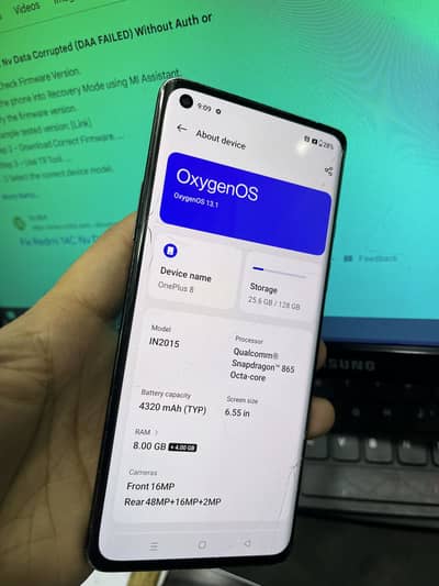 oneplus 8 glass break 8gb 128 gb dual sim