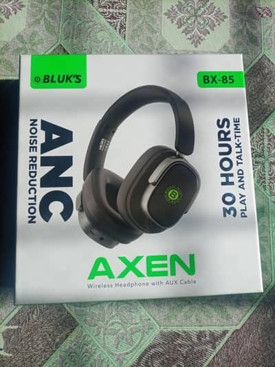 BLUK'S BX-85 AXEN WIRED + WIRELESS HEADPHONES WITH AUX CABLE AND ANC