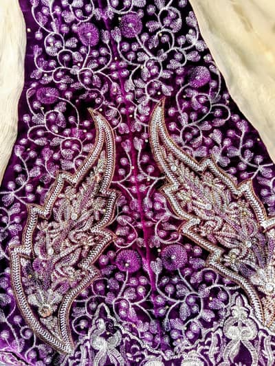 chiffon dress with heavy velvet embroidery