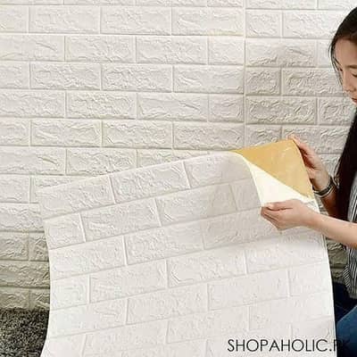 3D white Brick wall stocker (27 x 30inches) stylish home decor