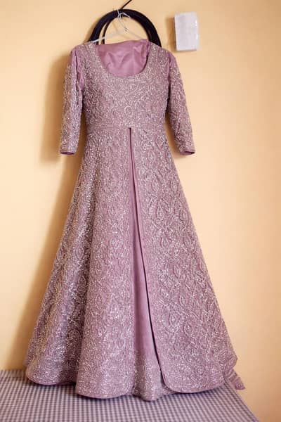 elegant mauve /purple bridal maxi