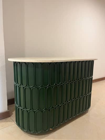 Deco Green Console With Italian Marble Top