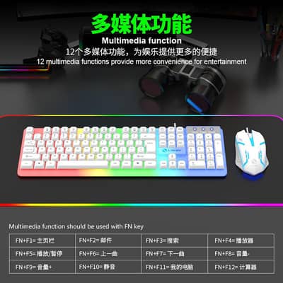 Gaming Mouse & Keyboard Set with RGB Lights
