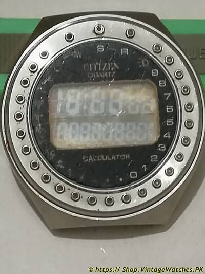 Vintage Antique Original Japan Citizen Calculator Digital LCD Watch