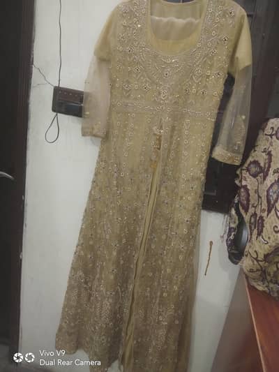 bridal frok golden colour fork with dupata