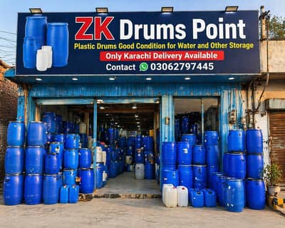 plastic Drum Good condition for water and other storage
