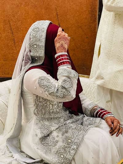 White and silver Nikah dress | heavily embellished