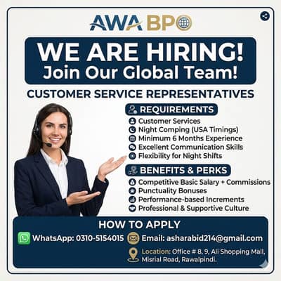 Customer Service Representative - USA Night Shift - AWA BPO