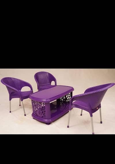 Plastic chairs and table set \ 4 chairs + 1 table \ plastic furniture