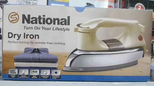 National 1000W Dry Iron – Powerful Non-Stick Wrinkle-Free Ironing