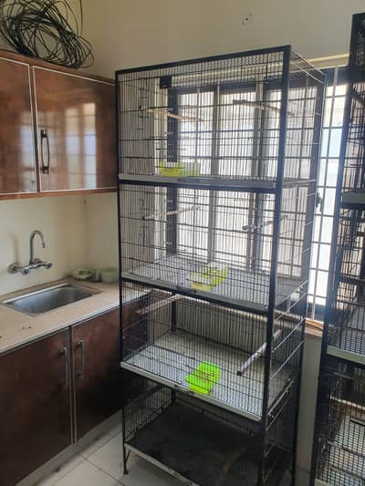 Large Multi-Level Bird Cage for Sale – Spacious & Strong