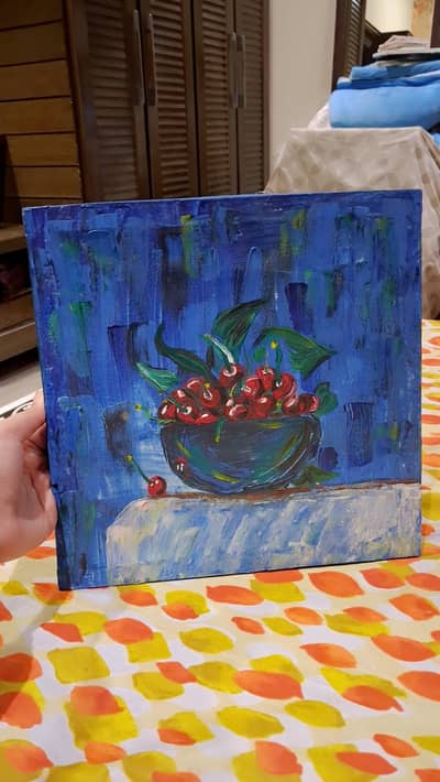 cherry in bowl amazing painting for wall